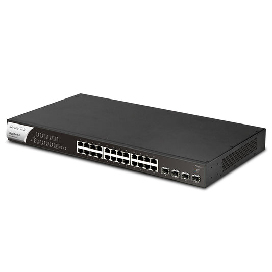 DrayTek VSP1281X-K VigorSwitch P1281x 24 Port Gigabit POE Smart Managed Switch with 4x 10GbE SFP Ports - PC Gear UK