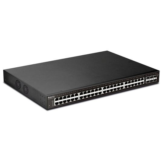 DrayTek VSP2540XS-K VigorSwitch P2540XS 48 Port POE Fully Managed Layer 2+ Switch with 6x 10GbE SFP Ports - PC Gear UK