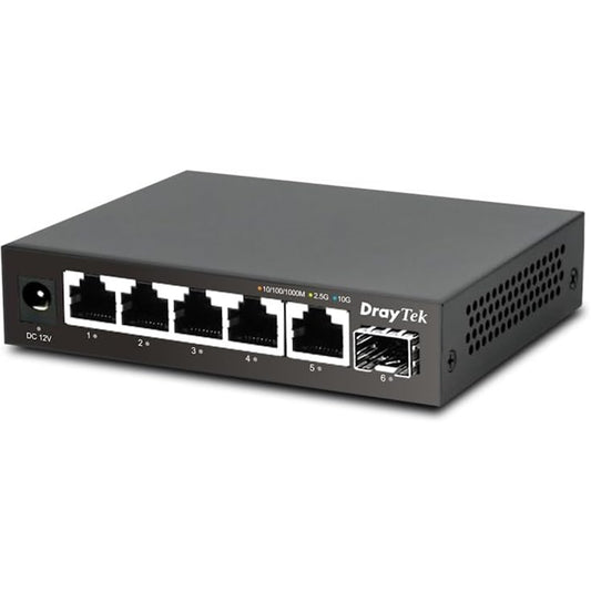 DrayTek VigorSwitch Q60x 5 Port 2.5G High Performance Unmanaged Switch - PC Gear UK