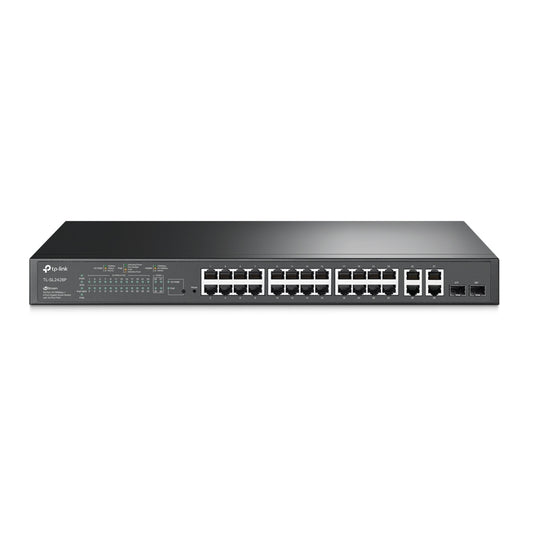 TP-Link TL-SL2428P 24-Port Metal 10/100Mbps + 4-Port Gigabit Smart Switch with 24-Port PoE+ (250W) - PC Gear UK