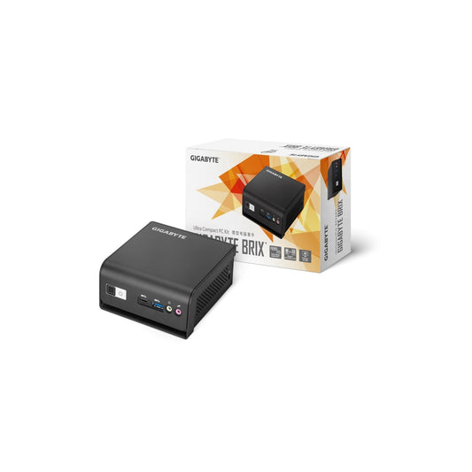 Gigabyte BRIX (GB-BMPD-6005) Barebone Kit, Intel Pentium Silver N6005 2.8GHz Quad Core CPU,1 x DDR4 SO-DIMM Slot, 1 x M.2 2280 Slot, 1 x 2.5 Inch SATA Slot, Dual Band Wi-Fi & Bluetooth 4.2