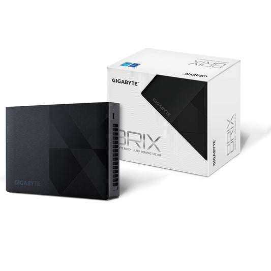 Gigabyte BRIX (GB-BN1P-N200) Barebone Kit, Intel N200 3.2GHz Quad Core CPU, 1 x DDR4 SO-DIMM Slot, 2 x M.2 2280 Slots, Wi-Fi 6 & Bluetooth 5.2