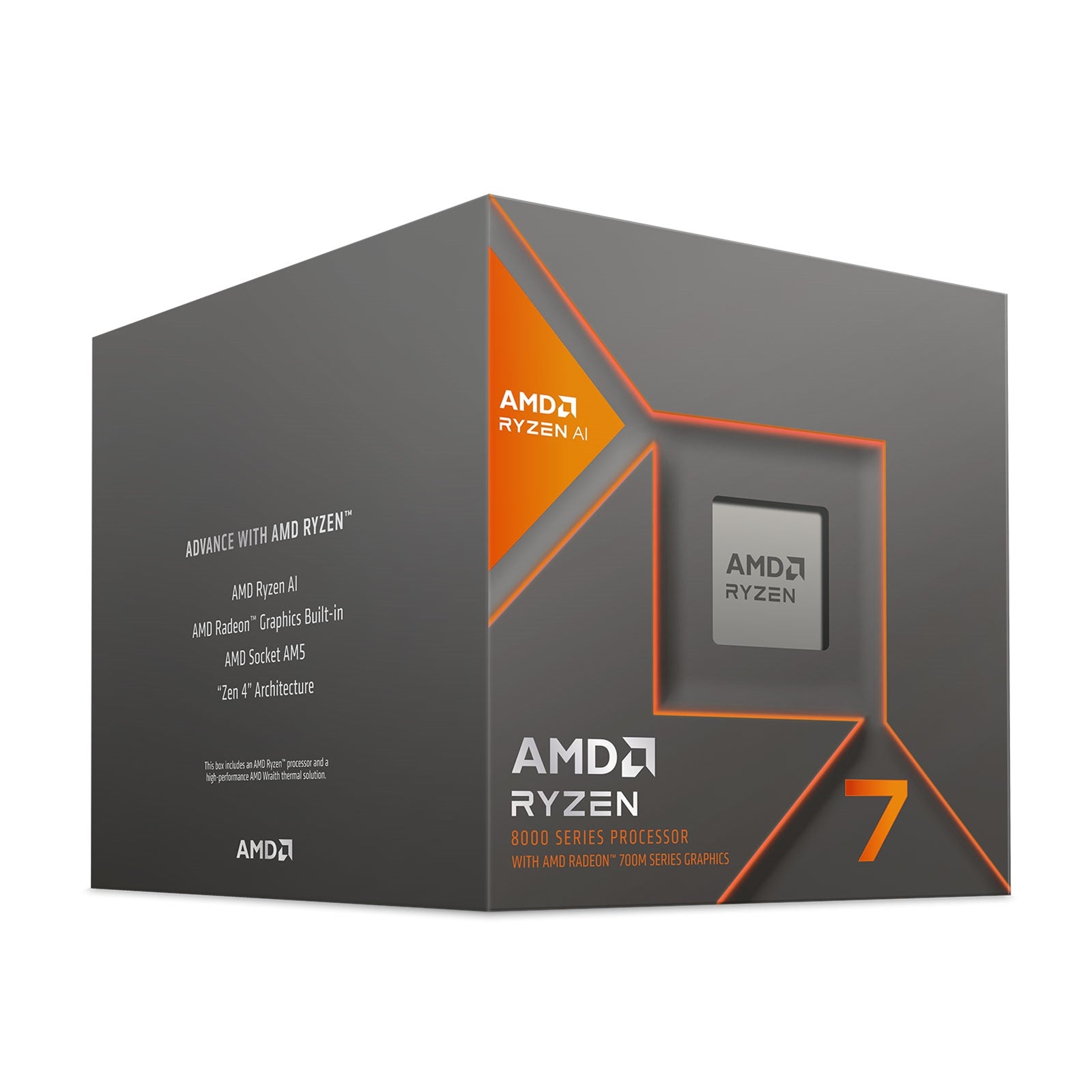 AMD Ryzen 7 8700G 4.2GHz 8 Core AM5 Processor, 16 Threads, 4.2 up to 5.1GHz Boost, 24MB Cache, 65W,  with Wraith Spire Cooler, Radeon Graphics - PC Gear UK