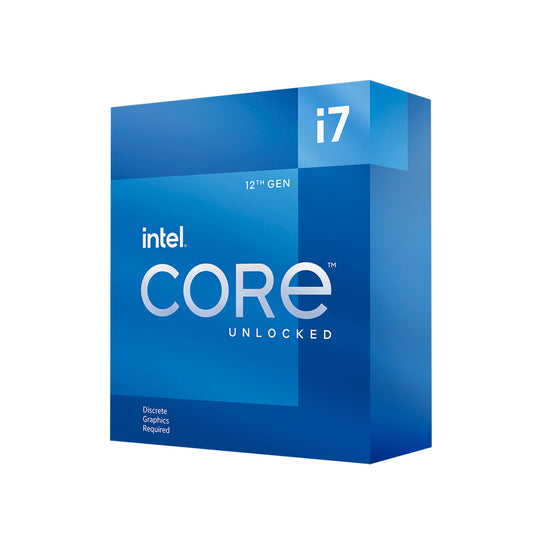 Intel 12th Gen Core i7-12700KF 12 Core Processor 20 Threads, 3.6GHz up to 5.0GHz Turbo Alder Lake Socket LGA1700, 25MB Cache, 125W, Maximum Turbo Power 190W, No Graphics, No Cooler - PC Gear UK