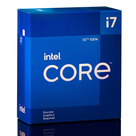 Intel Core i7 12700F 12 Core Processor Processor, 20 Threads, 2.1GHz up to 4.9GHz Turbo Alder Lake Socket LGA 1700 25MB Cache, 65W, Maximum Turbo Power 180W, No Graphics - PC Gear UK