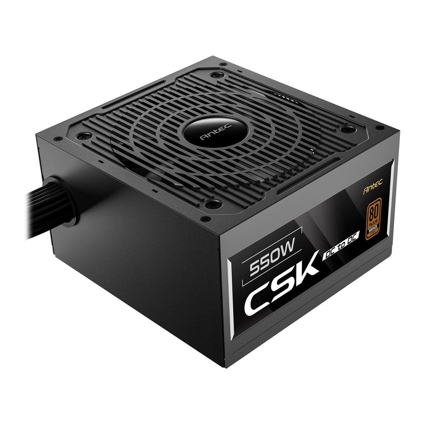 Antec, Antec CSK550DC 550W Power Supply, 80 Plus Bronze Certified, ATX 12V 2.52, Non-Modular, DC-to-DC, Flat Black Cables, 120mm Quiet Fan, UK Plug, ATX 12V 2.52