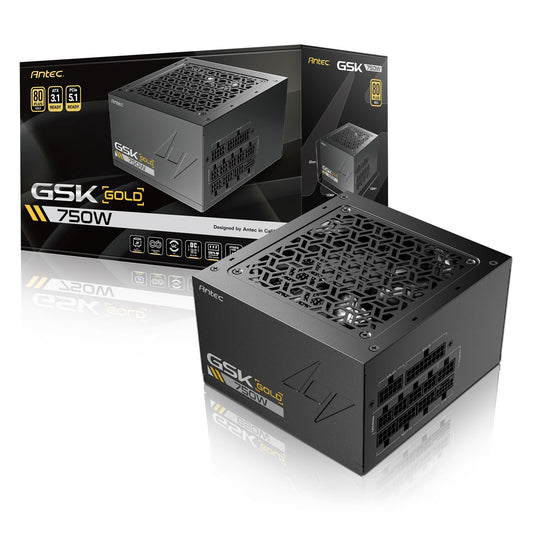 Antec GSK ATX3.1 750W Power Supply - 80 PLUS Gold, Full Modular, PCIe 5.1, JP Capacitors, Zero RPM Manager, 7-Year Warranty - PC Gear UK