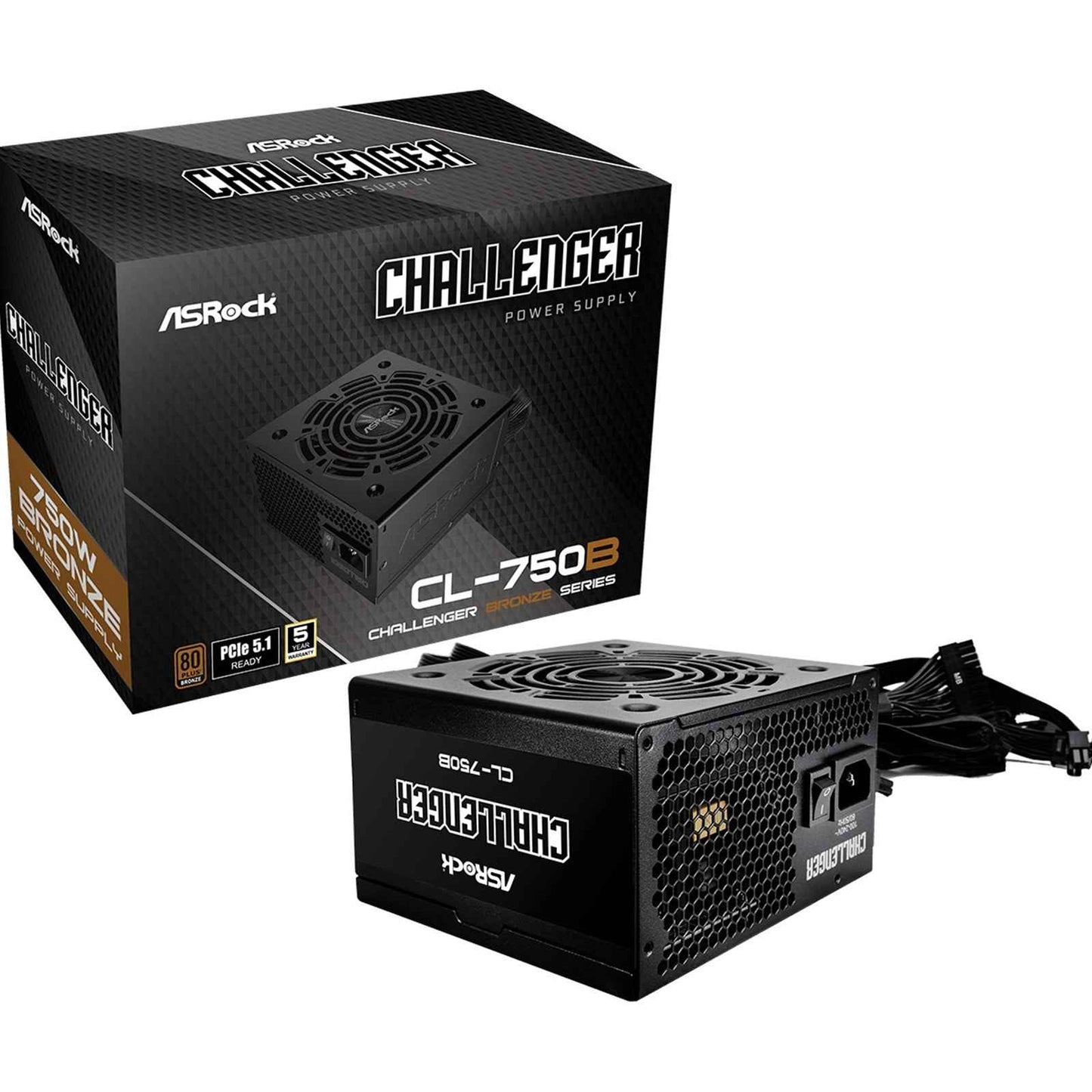 ASRock PRO-650B ATX Power Supply Unit, 80 PLUS BRONZE Certified, Low noise 120mm FAN, High Efficiency PSU