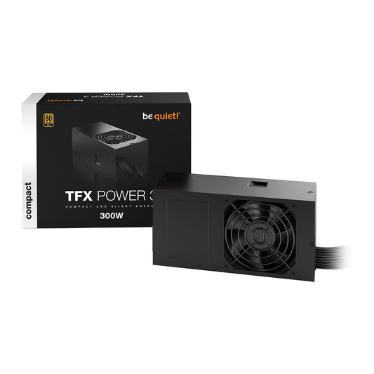 be quiet! 300W TFX Power 3, 80 PLUS Gold Wired PSU, Dual Rail, 26A +12V, Black, TFX PSU - PC Gear UK