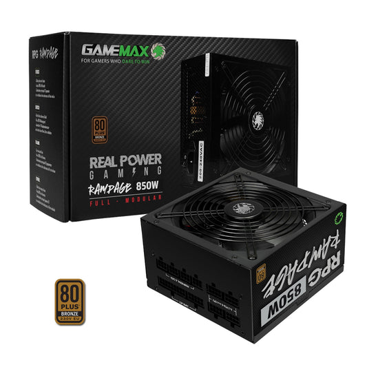 Gamemax RPG Rampage 850W Fully Modular 80 Plus Bronze PSU With 140mm FDB Fan - PC Gear UK