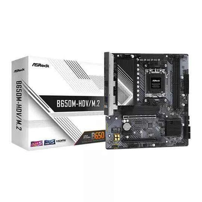 Asrock B650M-HDV/M.2, AMD B650, AM5, Micro ATX, 2 DDR5, HDMI, DP, 2.5G LAN, PCIe4, 2x M.2