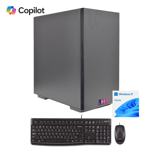 LOGIX Intel Core i3 14th Gen Quad Core 16GB RAM with 500GB SSD Wireless Family Desktop PC with Windows 11 Home & Keyboard & Mouse - PC Gear UK