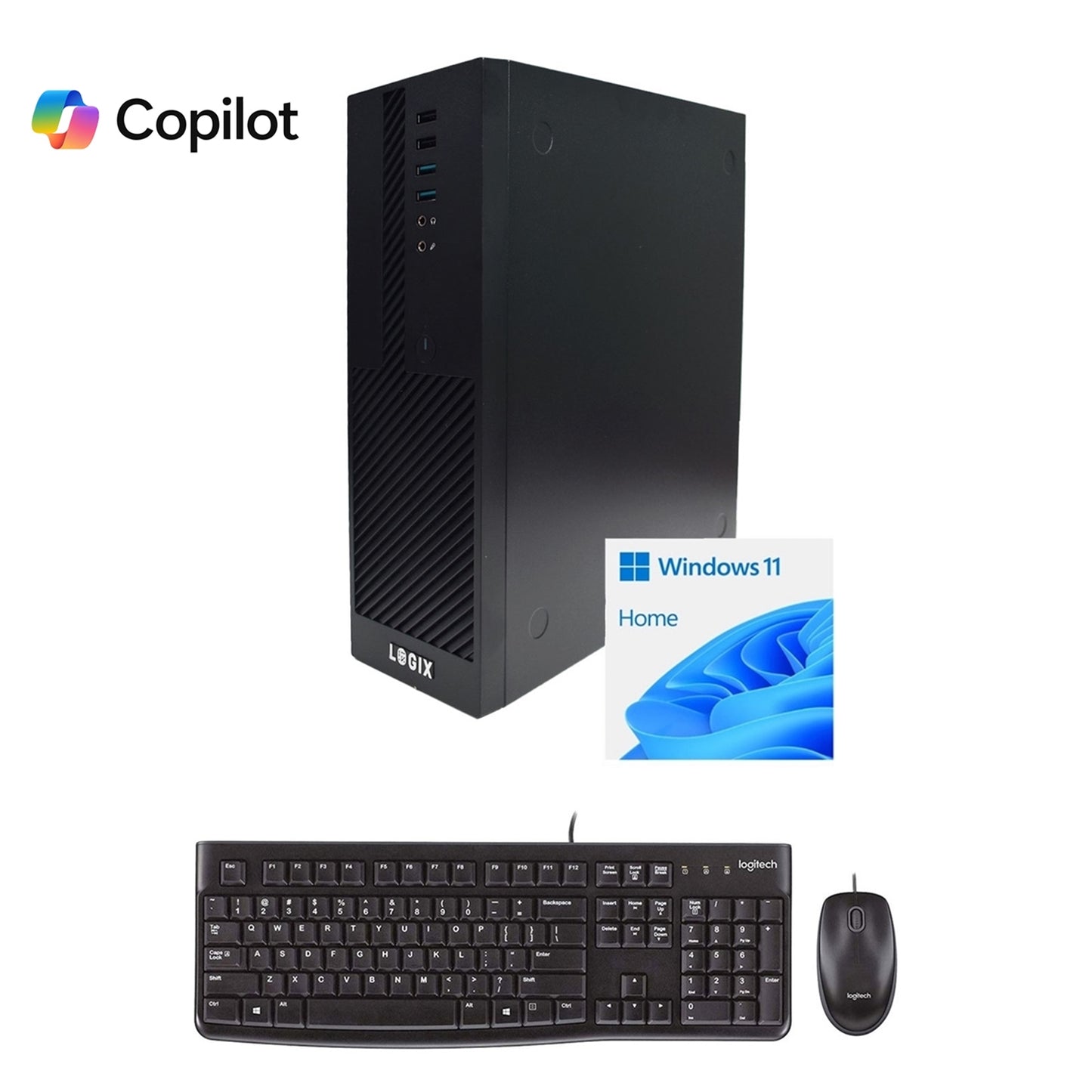 LOGIX 14th Gen Intel Core i5 10 Core Small Form Factor SFF Home / Office PC with 16GB RAM, 1TB SSD, Wi-Fi 6 + BT, Windows 11 Home, Keyboard, Mouse & 3 Year Warranty - PC Gear UK