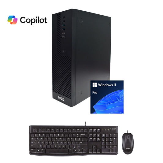 LOGIX 14th Gen Intel Core i5 10 Core Small Form Factor SFF Business / Education PC with 16GB RAM, 1TB SSD, Windows 11 Pro, Keyboard, Mouse & 3 Year Warranty - PC Gear UK