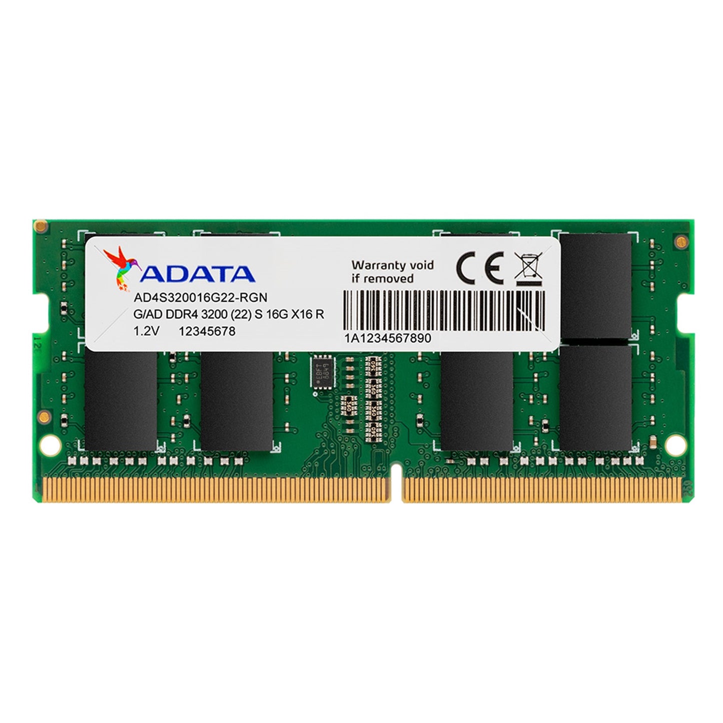ADATA, ADATA Premier AD4S320016G22-SGN 16GB (1x 16GB) SODIMM System Memory, 3200MHz, DDR4, CL22, Standard 1.23" height
