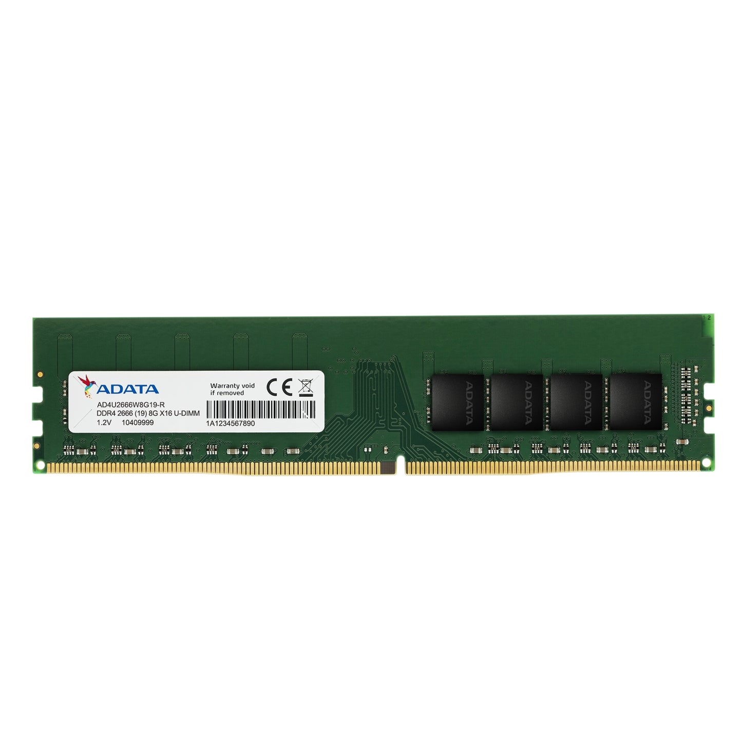 ADATA, ADATA Premier AD4U26668G19-SGN 8GB (1x 8GB) DIMM System Memory, 2666MHz, DDR4, CL19, Standard 1.23" height