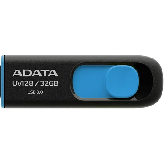 Adata UV128 32GB USB 3.2 Gen 1 Flash Drive, Black and Blue - PC Gear UK