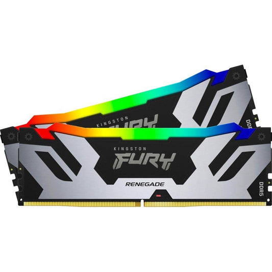 Kingston FURY Renegade RGB KF572C38RSAK2-48 48GB (24GB x2) DDR5 7200MT/s Silver/Black DIMM [XMP] - PC Gear UK