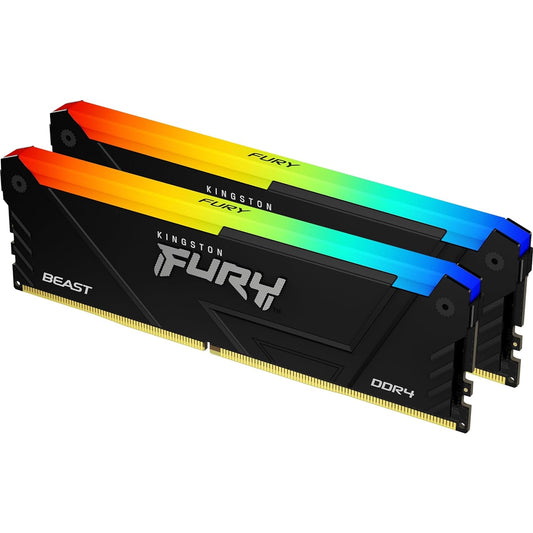Kingston FURY Beast KF432C16BB2AK2/32 System Memory, RGB, 32GB, (2x16GB) 3200MHz, DDR4, Non-ECC - PC Gear UK
