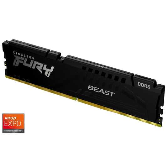 Kingston FURY Beast KF556C36BBE-16 16GB System Memory, 5600MT/s, DDR5, CL36, DIMM, Black, AMD EXPO Certified - PC Gear UK