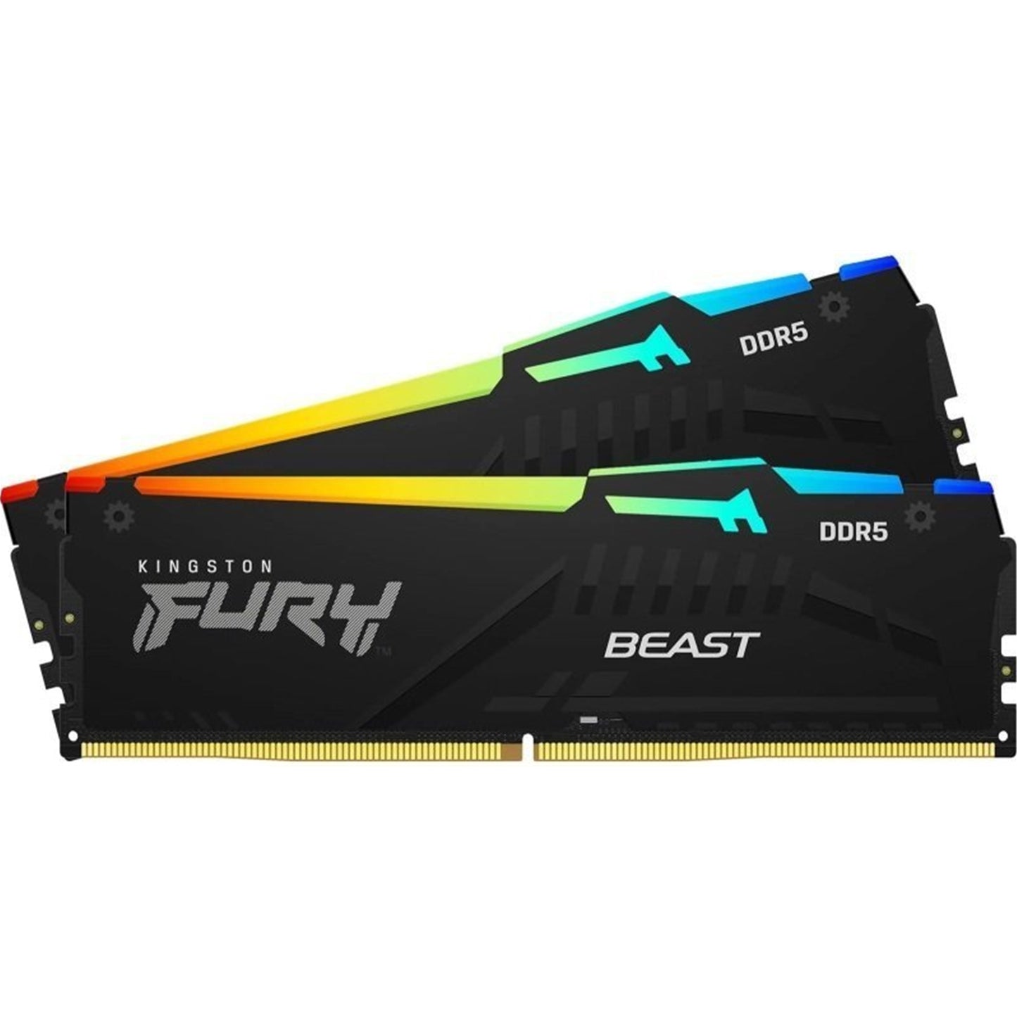Kingston, Kingston FURY Beast KF556C36BBEAK2-32 32GB (2x 16GB) DIMM System Memory, 5600MHz, DDR5, CL36, Black, RGB, Intel XMP, AMD EXPO, DDR5