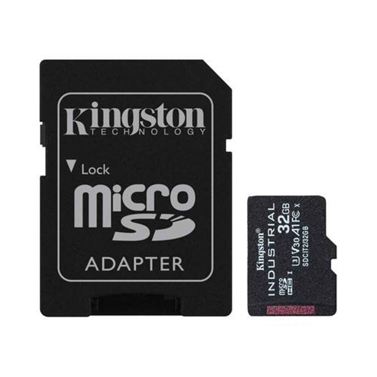 Kingston SDCIT/32GB Industrial Micro SD Flash Memory Card, 32GB, Class U3 V30 A1, UHS-I U1, Retail Packed