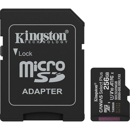 Kingston Canvas Select Plus 256GB Class 10 UHS-I Micro SD Card with Lifetime Warranty