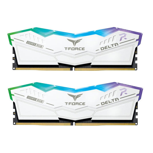 Team T-Force Delta RGB FF3D532G6400HC40BDC01 32GB 6400MHz DDR5 System Memory, 2 x 16GB, White, CL40-40-40-84 1.35V - PC Gear UK