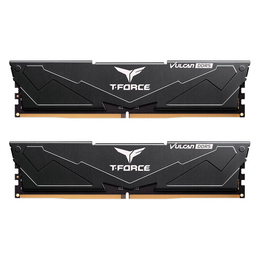 Team T-Force Vulcan FLBD532G6400HC40BDC01 32GB System Memory (2 x 16GB), DDR5 6400, 40-40-40-84, 1.35v, Black, Retail Boxed - PC Gear UK