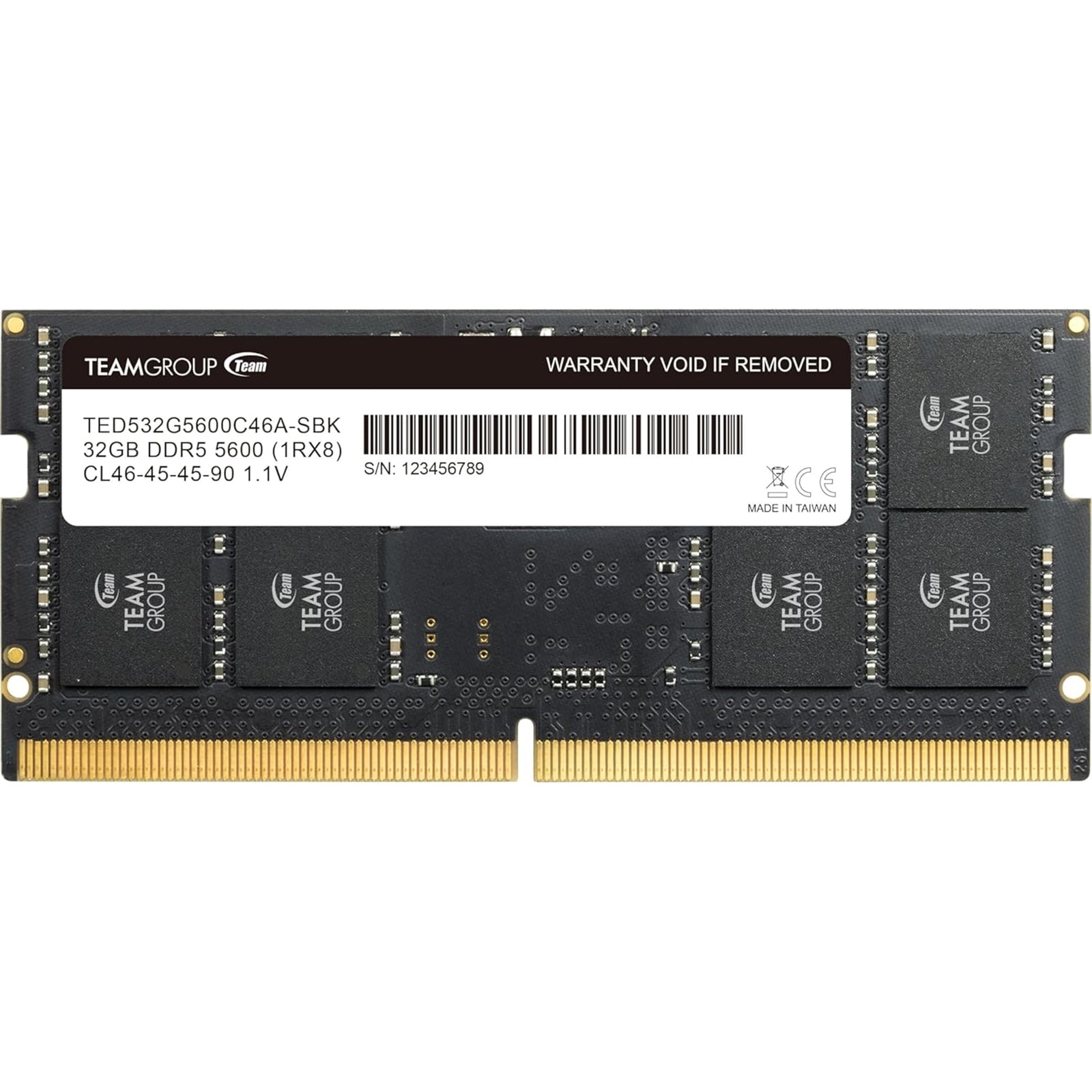 Team Elite TED532G5600C46A-S01 32GB (1 x 32GB) DDR5 5600MHz SODIMM System Memory - PC Gear UK