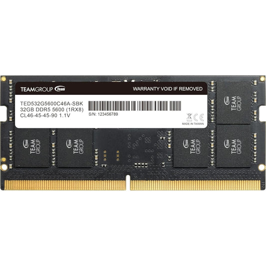 Team Elite TED532G5600C46A-S01 32GB (1 x 32GB) DDR5 5600MHz SODIMM System Memory - PC Gear UK