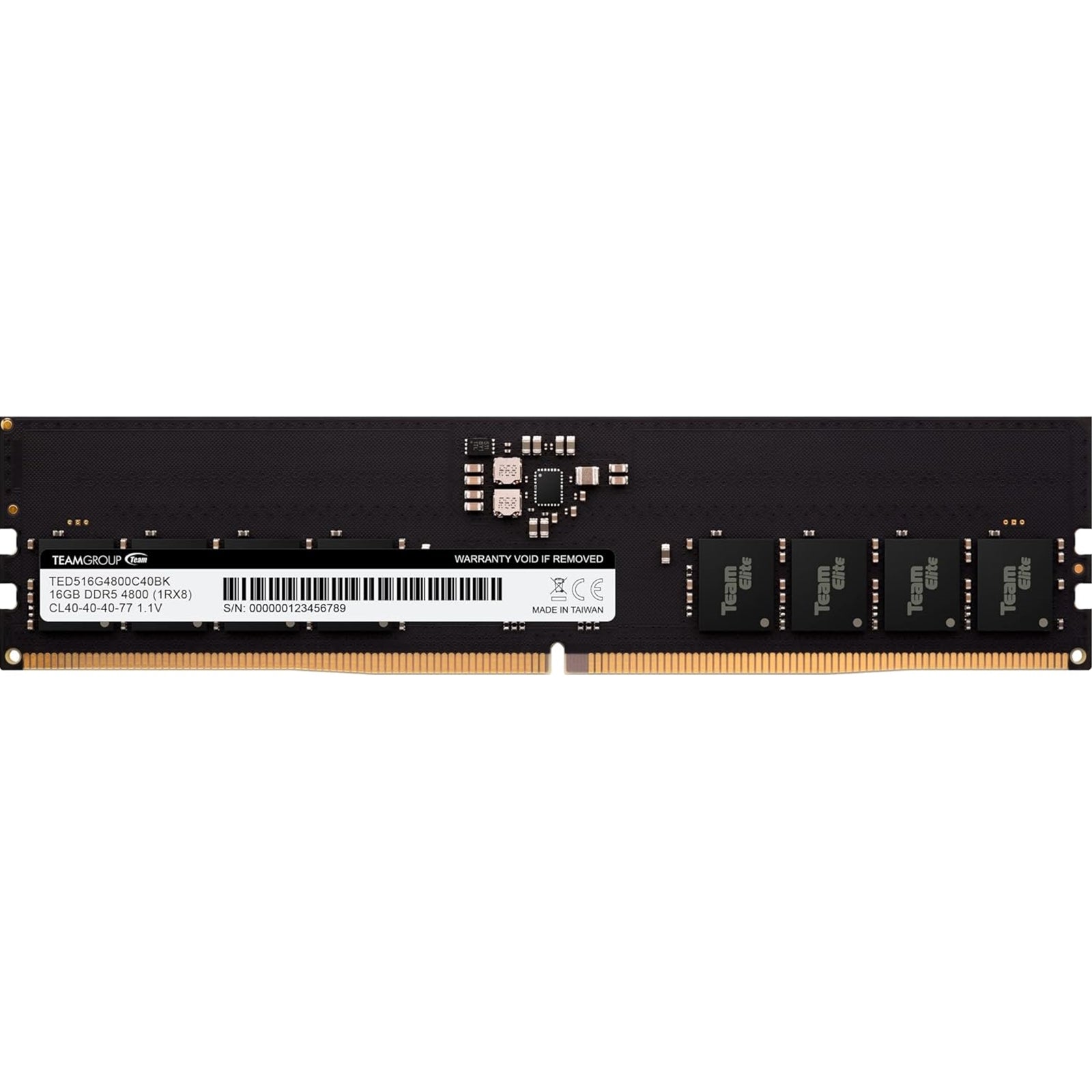 Team ELITE 16GB No Heatsink (1 x 16GB) DDR5 4800MHz DIMM System Memory, CL40 - PC Gear UK