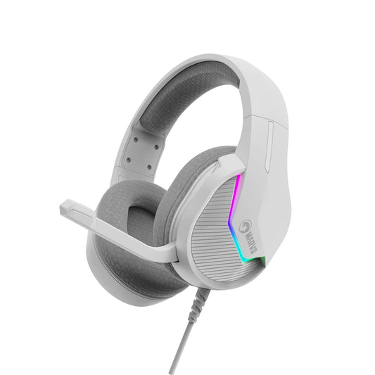 Marvo Scorpion H8618 Tactic 40 USB 2.0 Wired Gaming RGB Headset (White) - PC Gear UK