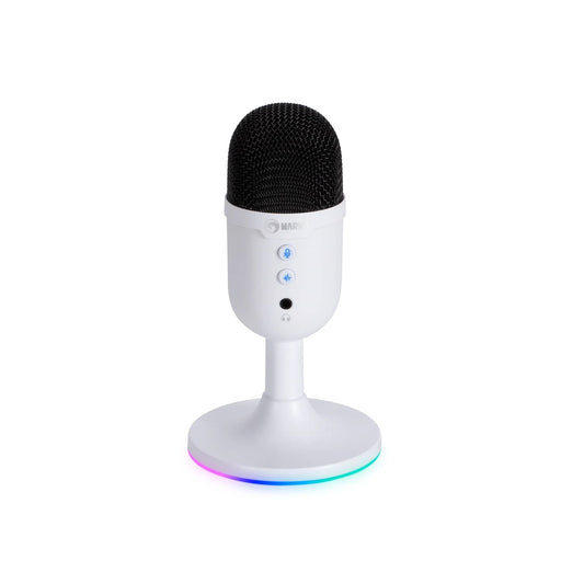 Marvo Scorpion MIC-06 Blast 40 USB RGB Noise Cancelling Wired Microphone (White) - PC Gear UK