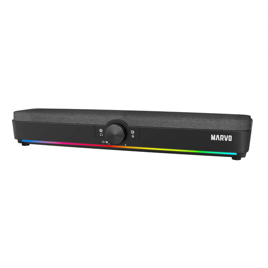 Marvo Scorpion SG-286 Etna 40 Bluetooth 5.3 USB Powered RGB Gaming Soundbar (Black) - PC Gear UK