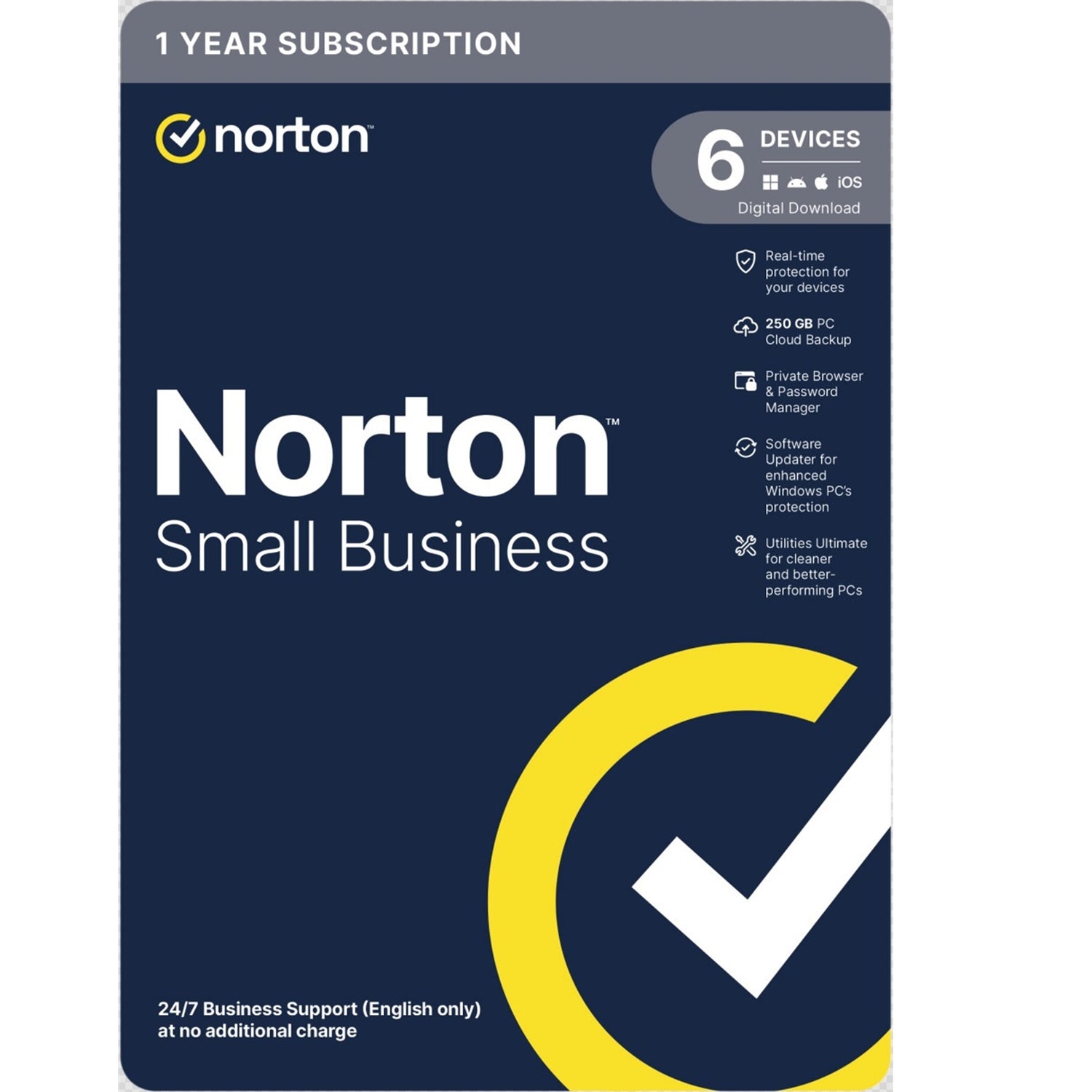 Norton Small Business, Antivirus Software, 6 Devices, 1-year Subscription, Includes 250GB of Cloud Storage, Dark Web Monitoring, Private Browser, 24/7 Business Support, Activation Code by email - ESD - PC Gear UK